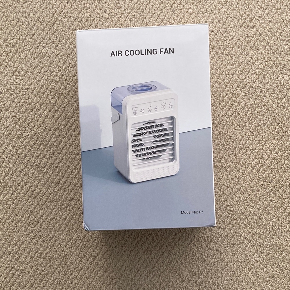 NEW Personal Portable Fan Air Cooler 600mL Water Tank 4 Speeds Timer USB NIB